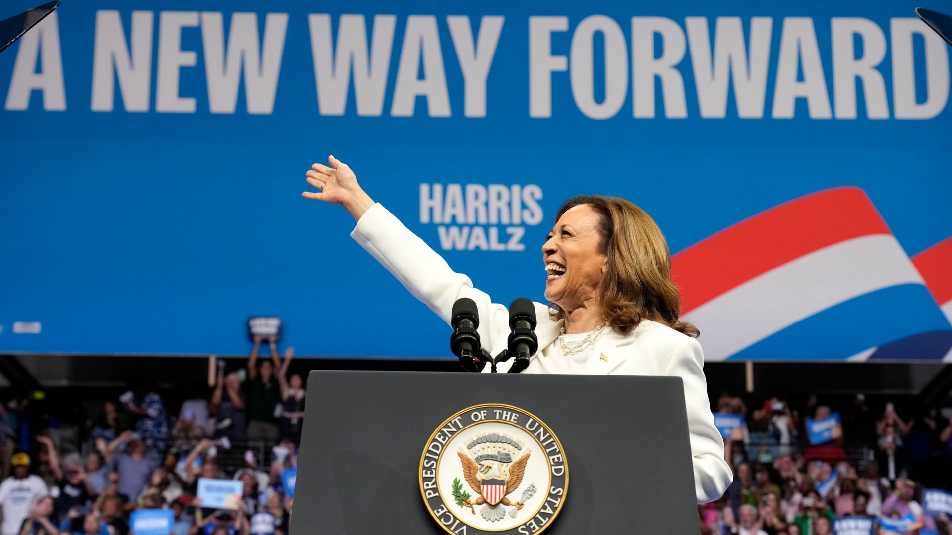 Stripped of showbiz and teleprompted rallies, Kamala Harris is scrutinised at last