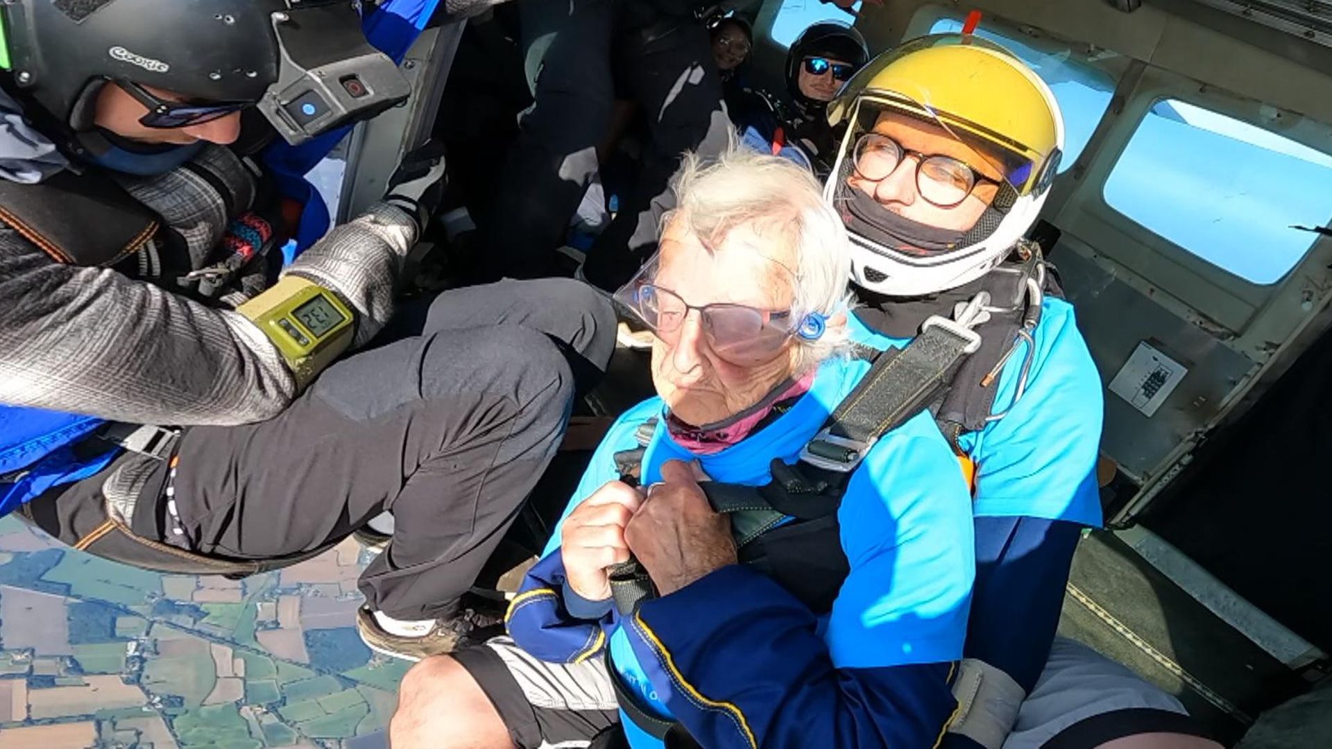 Britain’s oldest skydiver, 102, says its ‘mission accomplished’ after birthday jump