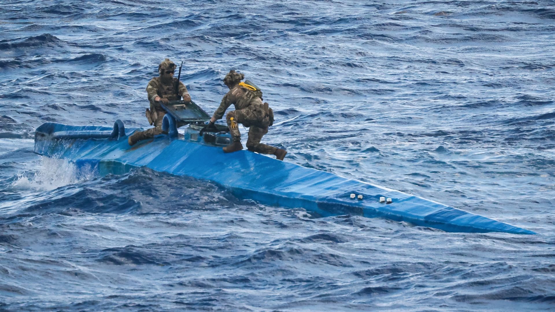 Royal Navy warship intercepts ‘narco-sub’ for first time