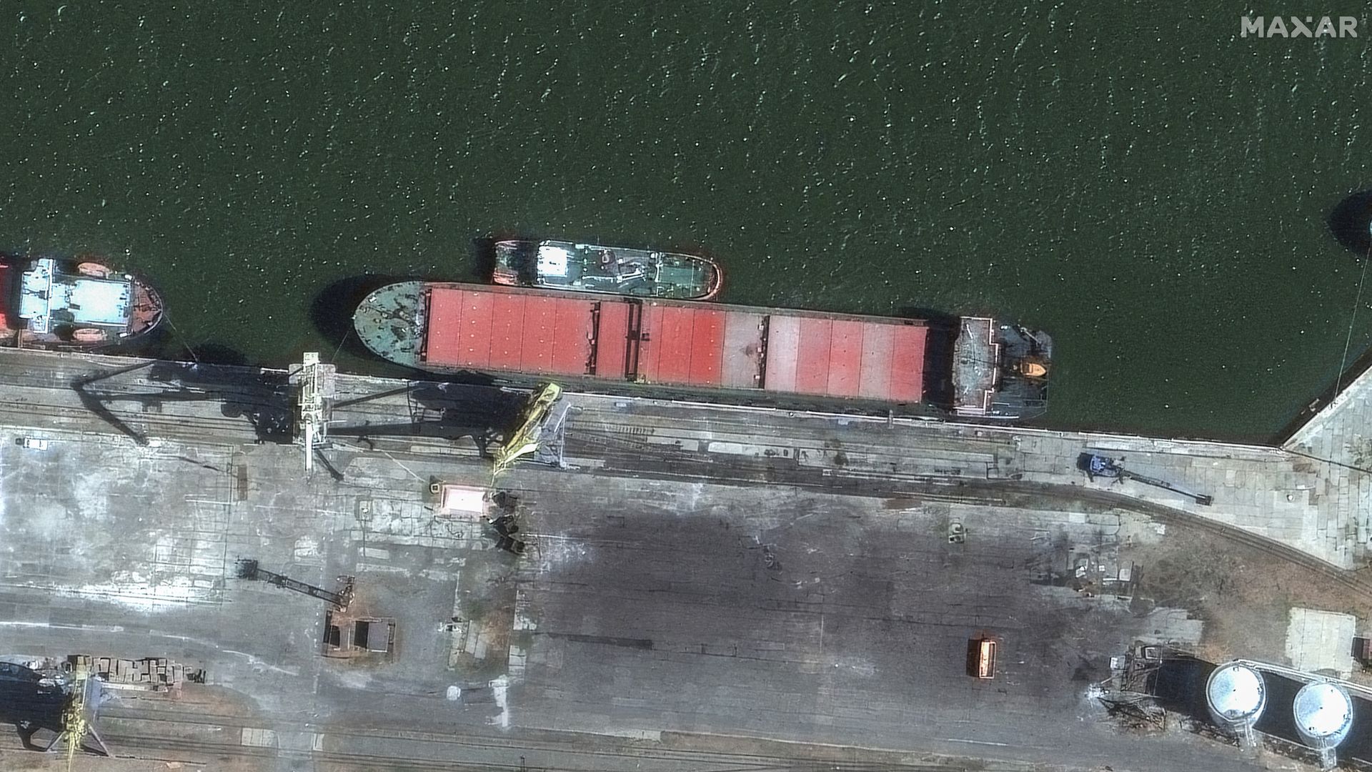 Russian ship captured in satellite image ‘delivering ballistic missiles from Iran’