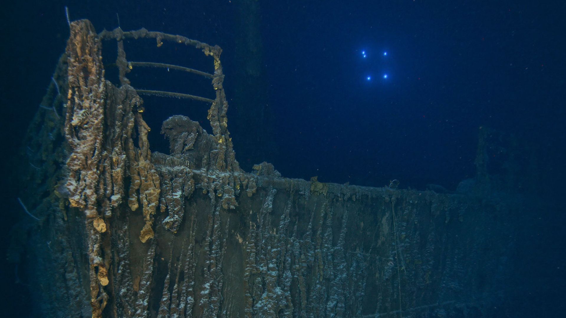 Railings on Titanic’s iconic bow break away and fall to ocean floor