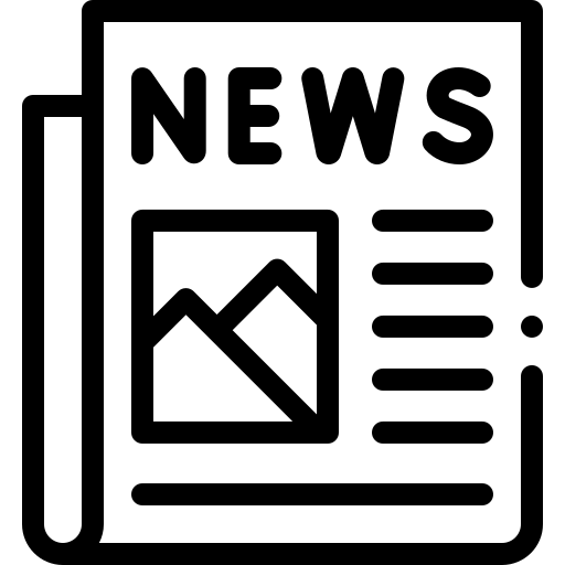 A newspaper on a white background labelled "NEWS."