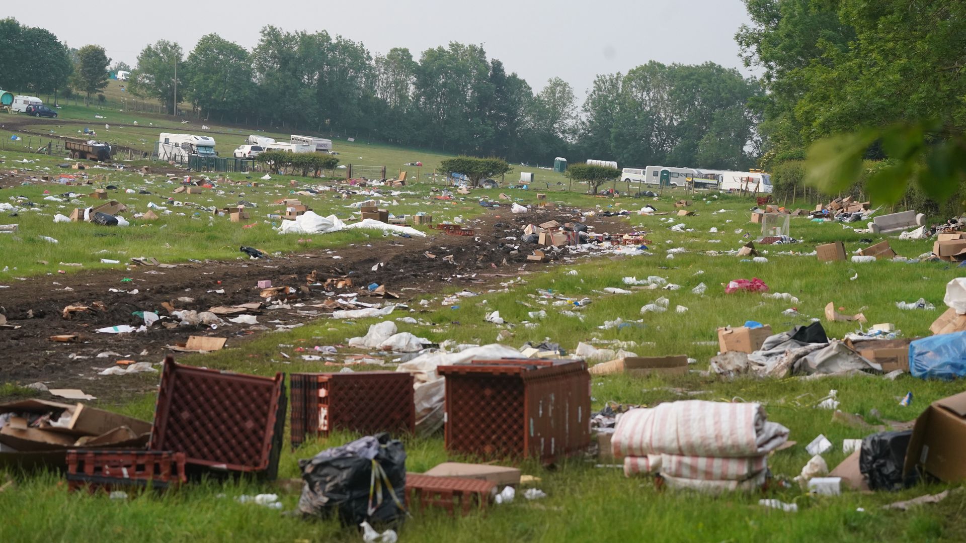 Major traveller community event leaves fields littered with rubbish