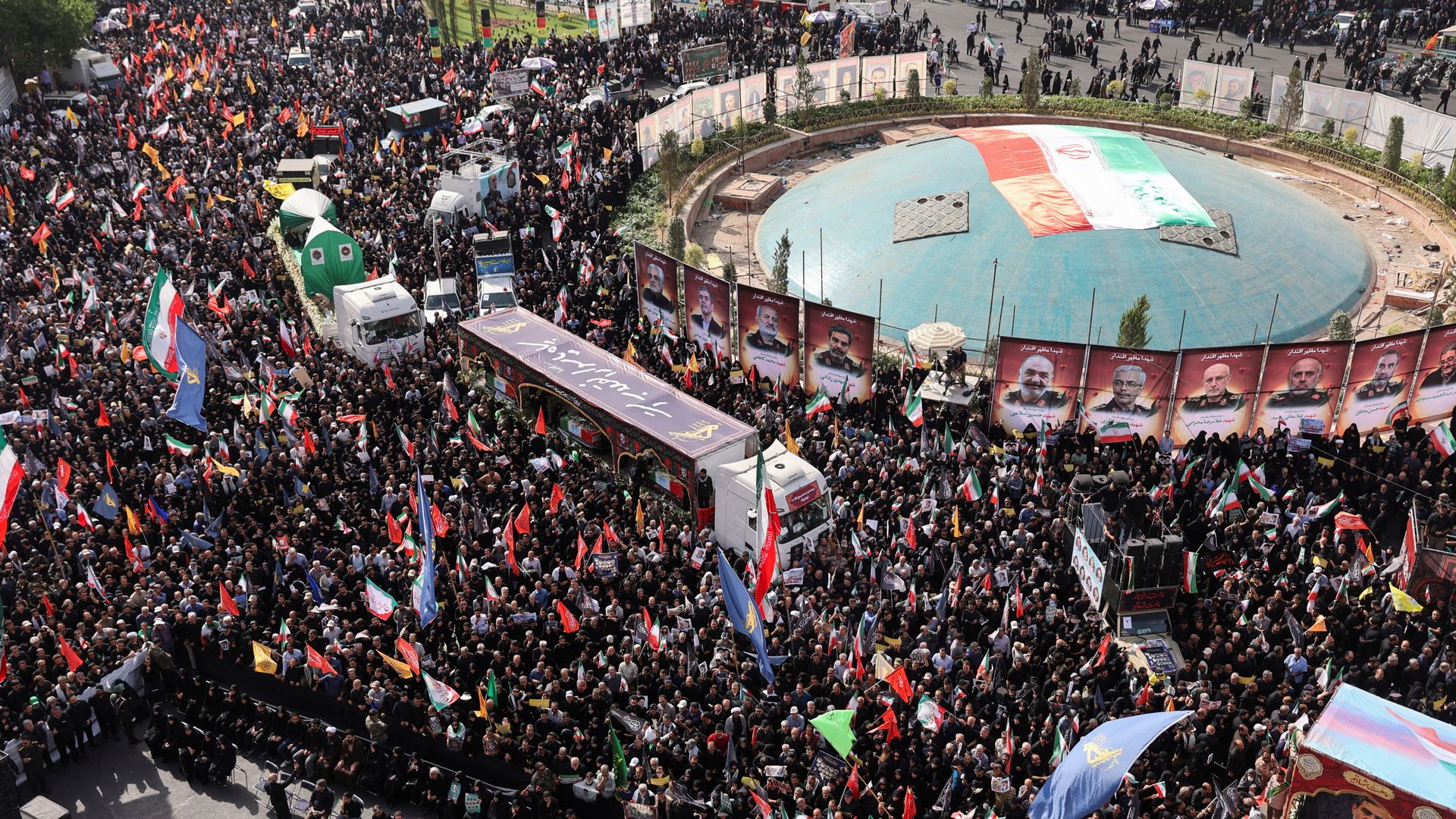 Chants of ‘death to America’ at funeral for Iranian military commanders and scientists