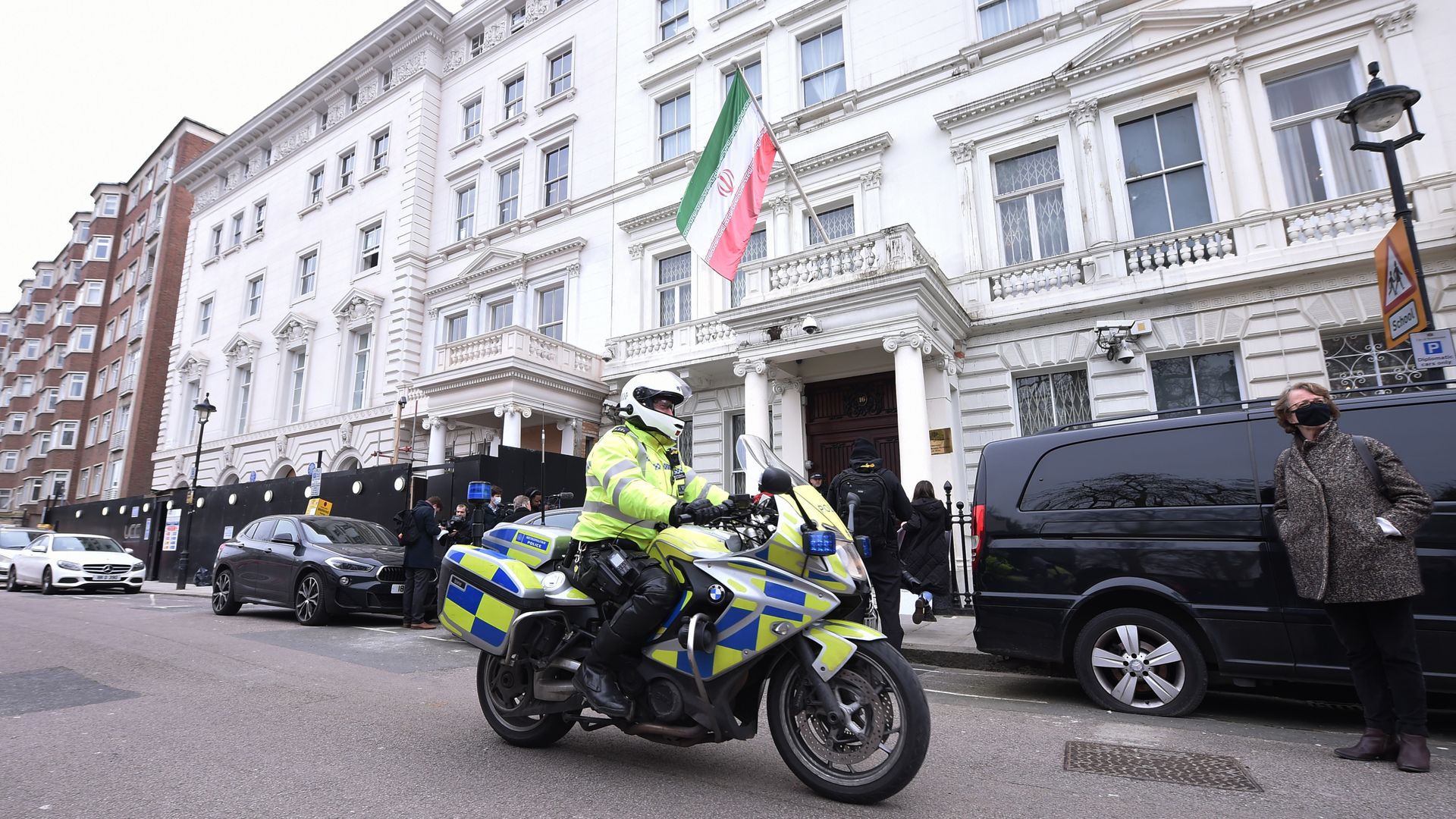 Six men arrested near Iranian embassy in London after ‘altercation at protest’